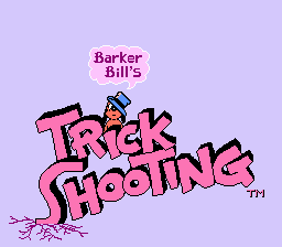 Barker Bill's Trick Shooting title screen for NES